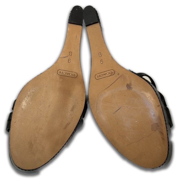 COACH MALEENA BLACK WEDGE HEELS - Picture 5 of 5